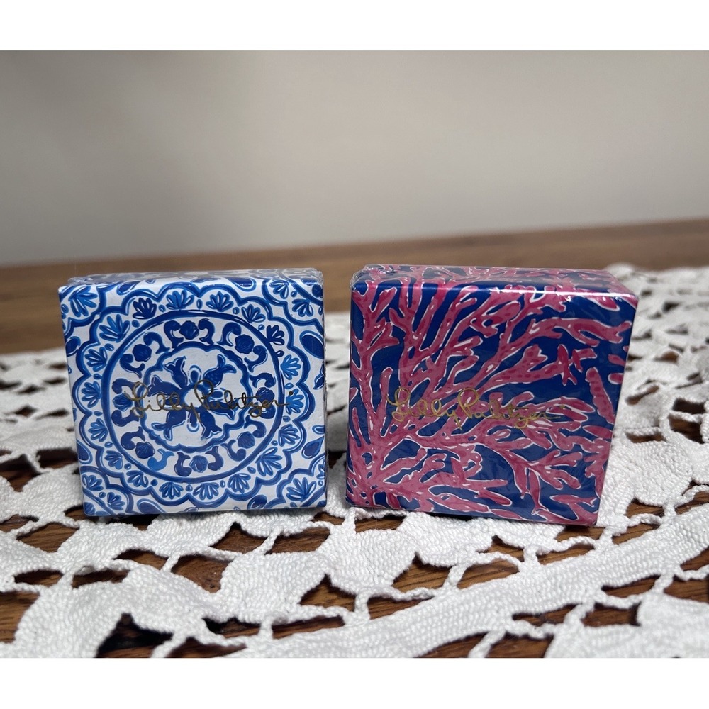 Lilly Pulitzer Soap 2 square Bars NEW Wrapped Logo